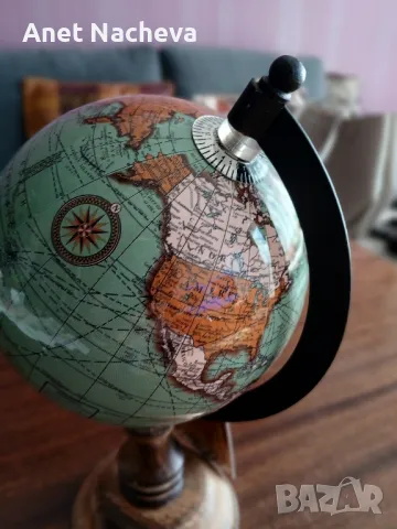 ГЛОБУС с дървен статив, снимка 3 - Декорация за дома - 48749989