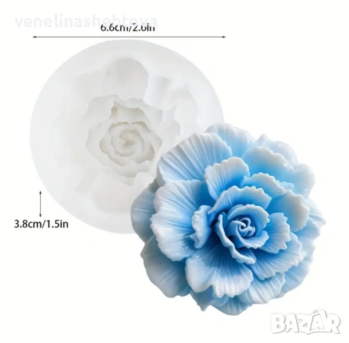 3D разтворен карамфил силиконов молд форма свещи гипс сапун смола фондан за декорация , снимка 3 - Форми - 53398678