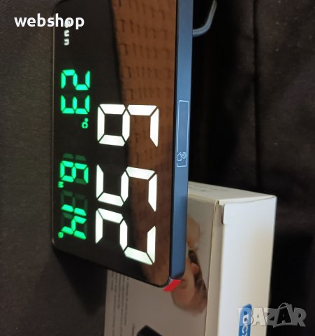 Огледален LED часовник с дата , термометър и аларма/ПОСТОЯННО СВЕТИ/, снимка 5 - Друга електроника - 39884925