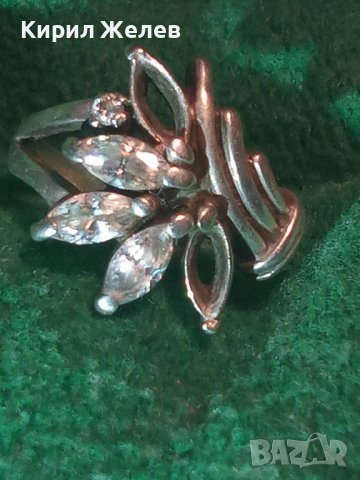 СТАР СРЕБЪРЕН ФЛОРАЛЕН АРТ ПРЪСТЕН СРЕБРО 925 с ЦИРКОНИ 25971, снимка 2 - Пръстени - 35974403