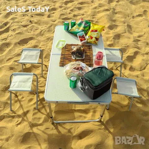 Маса за пикник, сгъваема и 4 броя Столове