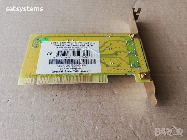 PCI 3-Port 1394 FireWire Adapter Card Q-TEC 510F v3.0 , снимка 6 - Други - 40214775