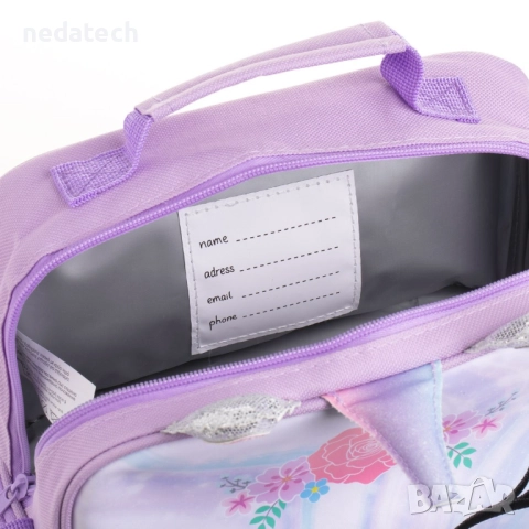 Термо чанта за обяд с 2 отделения, Еднорог, Лилав, 23x13x21 см., снимка 2 - Хладилни чанти - 51509441