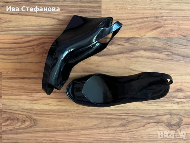 Нови Италия черни силиконови сандали излята платформа , снимка 4 - Пантофи - 49813706
