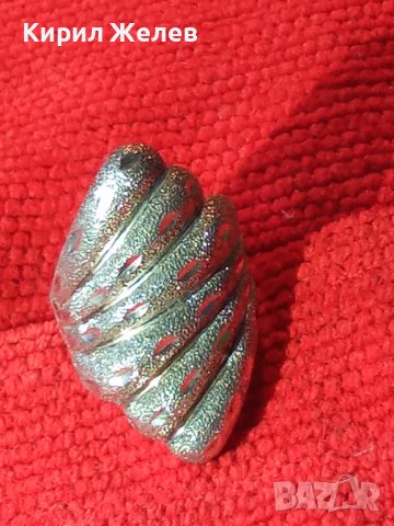 ПРЕКРАСЕН РЪЧНО ОРНАМЕНТИРАН СРЕБЪРЕН АРТ ДЕКО ПРЪСТЕН СРЕБРО 925 с БЯЛА ПОЗЛАТА 34498