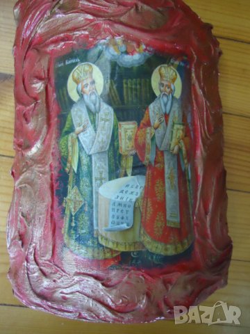 икона на керемида Свети Кирил и Методий