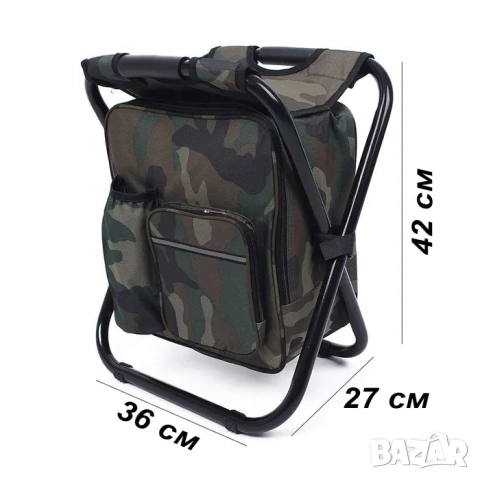 Сгъваем стол с раница за къмпинг риболов пикник лов, хладилна раница, снимка 7 - Къмпинг мебели - 52164407