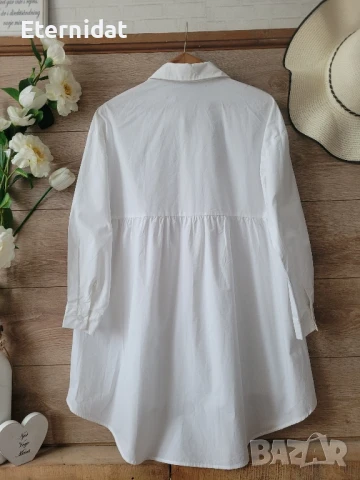 Дълга бяла риза , снимка 4 - Ризи - 51033295