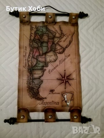 Пано/карта от естествена кожа, снимка 1