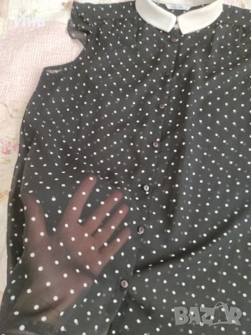 Блуза на точки Calliope с якичка р-р M/ L, снимка 5 - Ризи - 33677089