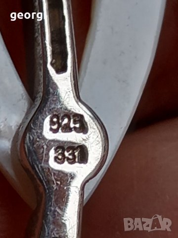 Италианско сребърно колие със седеф и цирконии , снимка 8 - Колиета, медальони, синджири - 39558920