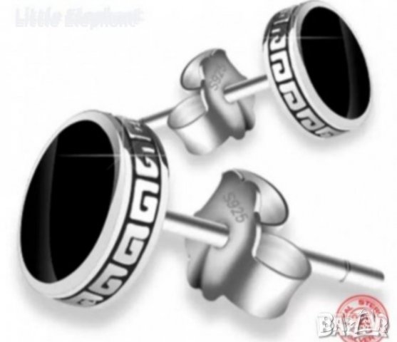 Сребърни обеци бранд,6 см,black/нови