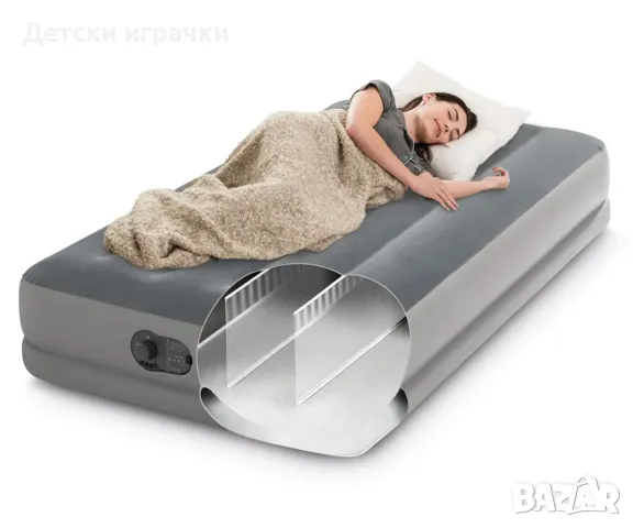 Надуваем матрак с USB помпа INTEX Twin Prestige,99x191x30см, снимка 3 - Надуваеми легла - 49927364
