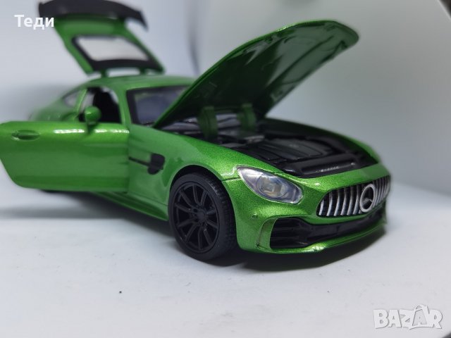 Mercedes Benz GTR макет зелен, снимка 8 - Колекции - 39698079