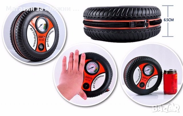 Преносим компресор с формата на гума, снимка 9 - Аксесоари и консумативи - 28384347