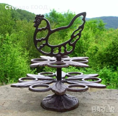 ЧУГУНЕНА ПОСТАВКА ЗА ЯЙЦА, снимка 2 - Аксесоари за кухня - 49890283