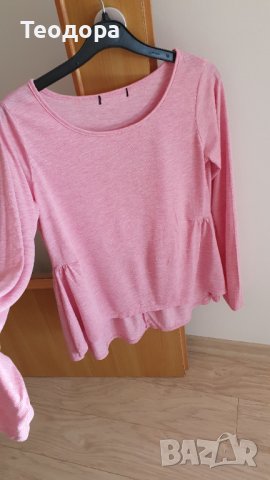 Розова блуза р.S, снимка 2 - Блузи с дълъг ръкав и пуловери - 42987079