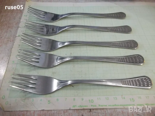 Лот от 5 бр. вилици "Перла" от завод "П.Денев-Габрово", снимка 2 - Прибори за хранене, готвене и сервиране - 48742469