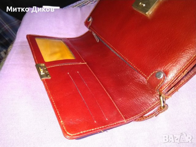 Борсета Чанта за ръка маркова със заключване естествена кожа 240х175мм нова, снимка 7 - Чанти - 39712171