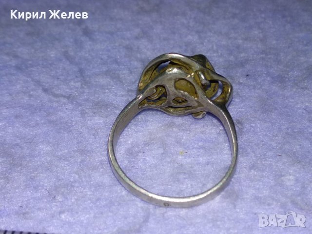 СРЕБЪРЕН РЕТРО АРТ ПРЪСТЕН РОЗА СРЕБРО 925 АЖУРНА РЪЧНА СТАРА ИЗРАБОТКА 40155, снимка 9 - Пръстени - 43226765
