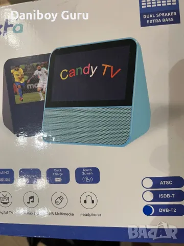 Портативен Мини преносим с батерия телевизор, 7 инча, DVB-T2 DAB+ FM H.265, , снимка 14 - Телевизори - 49468173