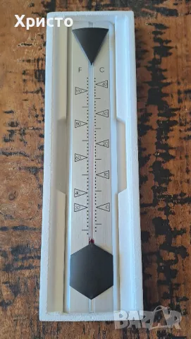 термометър стенен алуминиев,  произведен в Германия от фирма Henkels Хенкелс в луксозна кутия, снимка 4 - Антикварни и старинни предмети - 48180504