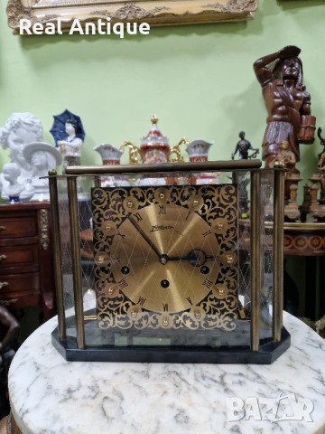 Уникален рядък антикварен немски Уестминстърски каминен часовник Atlanta , снимка 3 - Антикварни и старинни предмети - 51028883