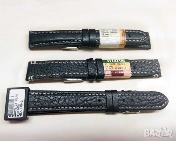 НОВА КОЖЕНА КАИШКА ОБШИТА С БЯЛ ШЕВ/КОНЕЦ.ЛУКСОЗНИ КОЖЕНИ КАИШКИ ЗА ЧАСОВНИЦИ С БЯЛ ТИГЕЛ. KAISHKA, снимка 3 - Каишки за часовници - 51612177