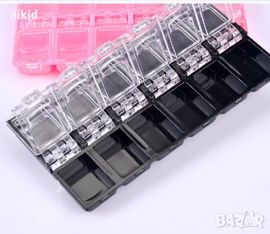 Малка кутия кутийка органайзер дисплей разделител за декорации декорация бижу за конти маникюр, снимка 3 - Продукти за маникюр - 33543959