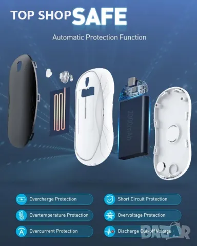 2-в-1 Преносими Акумулаторни магнитни нагреватели за ръце Cnkeeo/2 x 5000mAh батерии/3 степени, снимка 5 - Външни батерии - 49308638