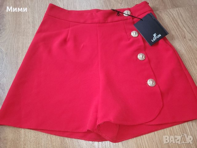 Нов червен пола панталон, снимка 4 - Къси панталони и бермуди - 40708535
