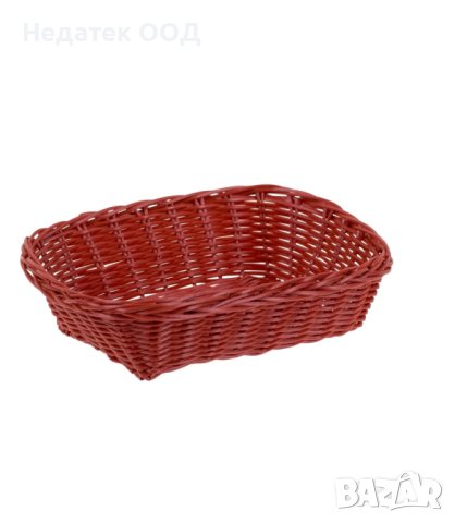 Великденска кошница, правоъгълна, червена плетена, 24x17x7см, снимка 1 - Кутии за храна - 43955225