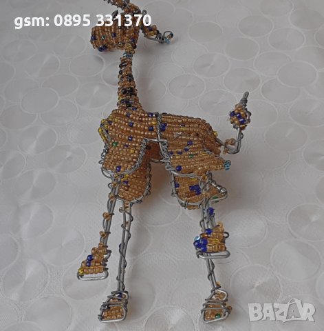 Жираф от мъниста, фигура, животно Африка, синци, снимка 6 - Статуетки - 39748472