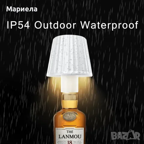 Акумулаторна LED настолна лампа За Бутилка / Лампа за Вино/Уиски / Тапа, снимка 13 - Други стоки за дома - 47976949