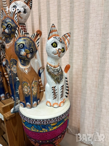 Котки от дърво 50см, 40см, 30см , снимка 15 - Статуетки - 28277352