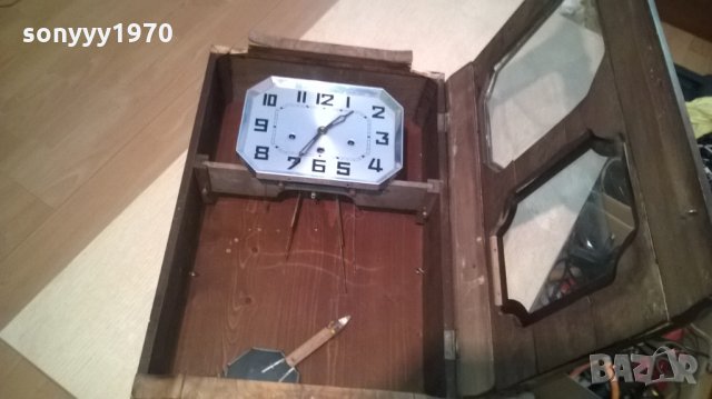 стар дървен часовник-62х43х17см-антика, снимка 14 - Колекции - 26777021
