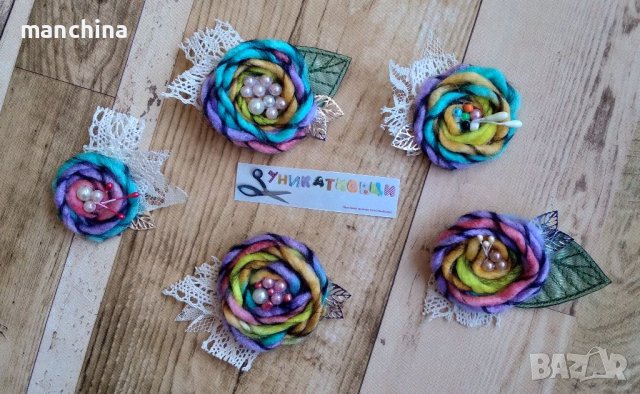 Текстилна брошка, снимка 2 - Други - 40873980