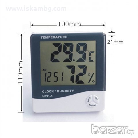 Настолен часовник с влагомер и термометър, снимка 3 - Други - 26733040