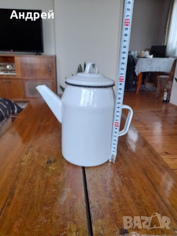 Стар емайлиран чайник #53, снимка 3 - Антикварни и старинни предмети - 43156689