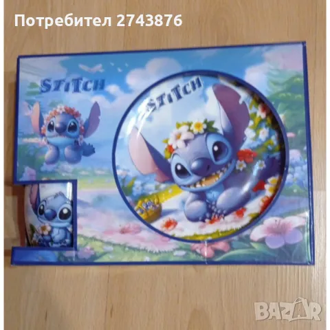 Детски порцеланов комплет за хранене от три части Stitch , снимка 4 - Сервизи - 47883482