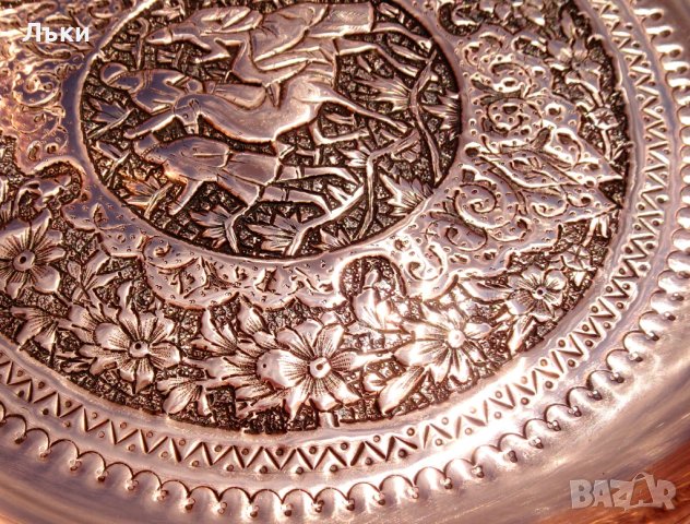 Медна тава,фруктиера,пано Исфахан Каламзани. , снимка 5 - Антикварни и старинни предмети - 37512605