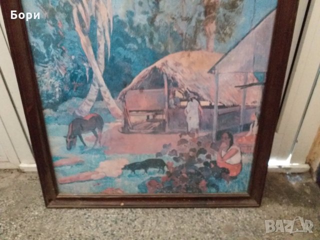 Голяма картина в дървена рамка., снимка 3 - Картини - 27451775