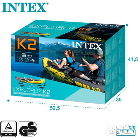 Надуваем двуместен каяк Intex Explorer K2, снимка 4 - Водни спортове - 44929156