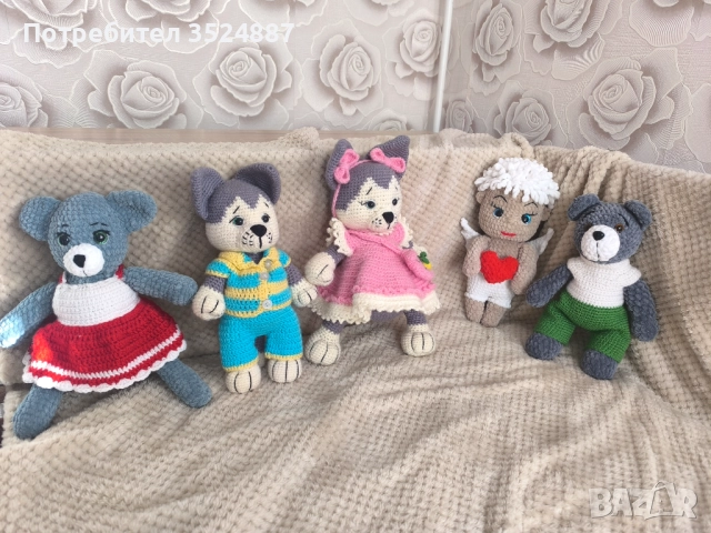 Коледно джудже, гном, плетена плюшена играчка, амигурум, снимка 6 - Плюшени играчки - 52708095