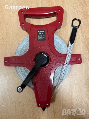 Геодезична ролетка метър Parkside с лента от фибростъкло за измерване на топограф с дръжка 50 m, снимка 6 - Други инструменти - 49240444