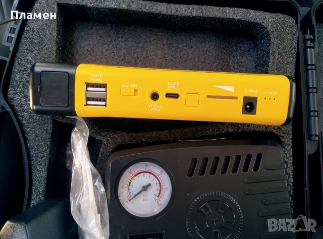 Стартерна батерия бустер за кола power bank 3 в 1 с компресор 16800 mAh 12V, TM15, снимка 10 - Аксесоари и консумативи - 52003270