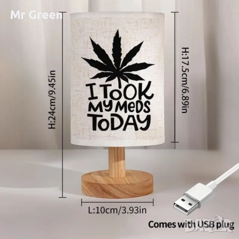 Нощна лампа с USB, снимка 2 - Настолни лампи - 52373248