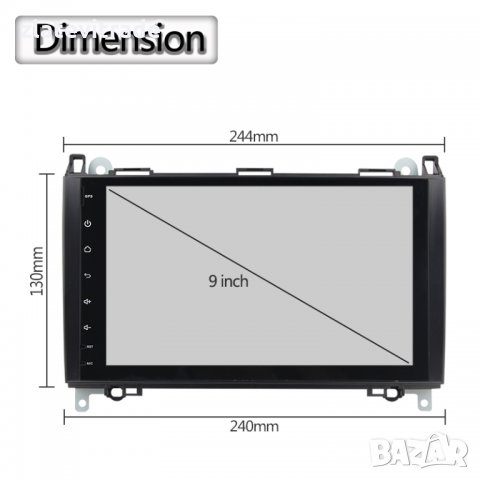 МERCEDES BENZ SPRINTER VITO VIANO B200 / VOLKSWAGEN VW CRAFTER - 9'' Андроид НАВИГАЦИЯ/9001, снимка 16 - Аксесоари и консумативи - 29014522