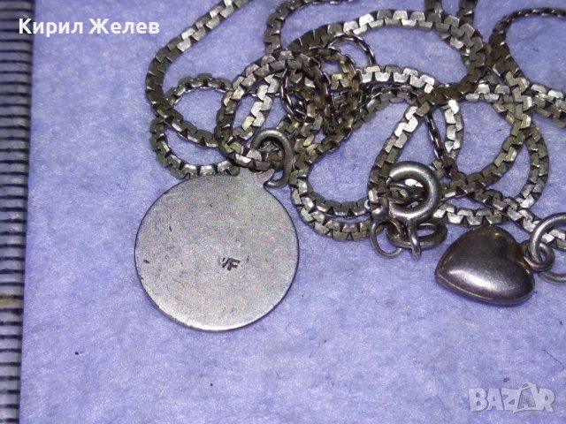 РИМОКАТОЛИЧЕСКА СРЕБЪРНА - WF ИКОНКА и СРЕБЪРНО СЪРЧИЦЕ със СРЕБЪРНА ВЕРИЖКА СРЕБРО 925 ПРОБА 40320, снимка 6 - Колиета, медальони, синджири - 43224550