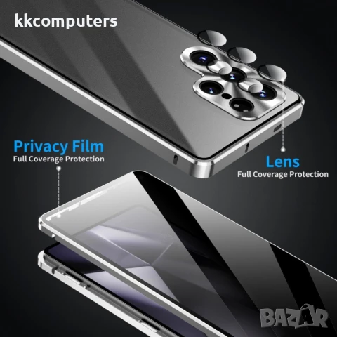 Samsung Galaxy S25 Ultra Калъф Anti-Spy със Закалено Стъкло и Магнитно Закопчаване + Протектор, снимка 11 - Калъфи, кейсове - 50488807